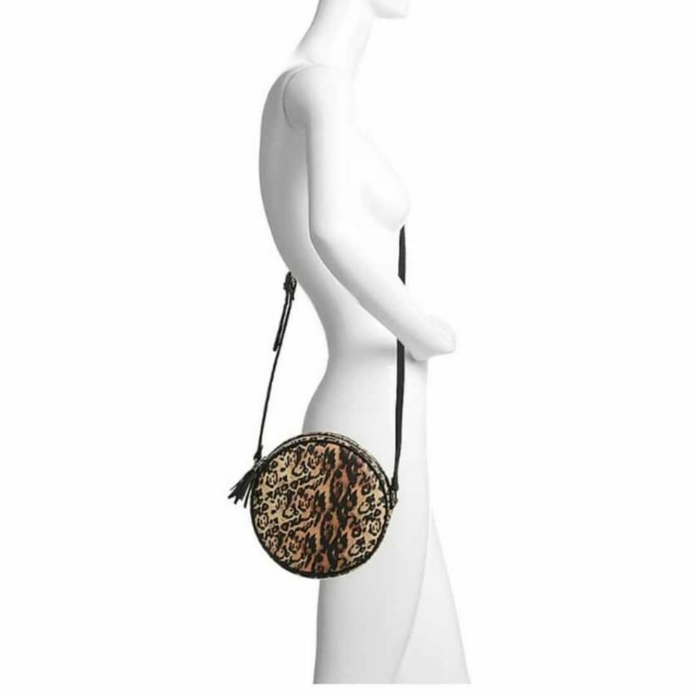 Canteen Crossbody Vegan Leather Leopard Print Bag